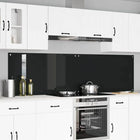 Kitchen Splashback 2 pcs Black 110 x 60 cm tempered glass