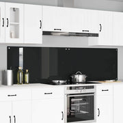 Keuken achterwand 2 stuks 110x60 cm gehard glas zwart