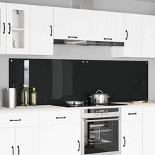 Keuken Achterwand 2 pcs Zwart 110 x 60 cm gehard glas