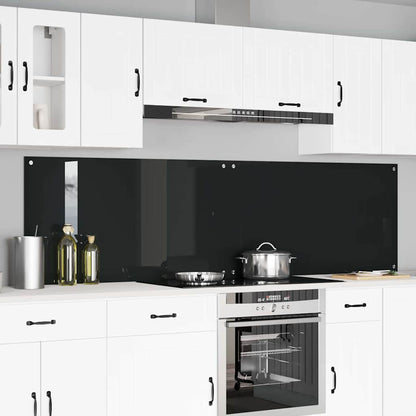 Keuken Achterwand 2 pcs Zwart 110 x 60 cm gehard glas