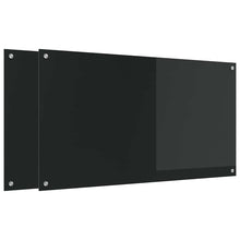 Keuken Achterwand 2 pcs Zwart 110 x 60 cm gehard glas