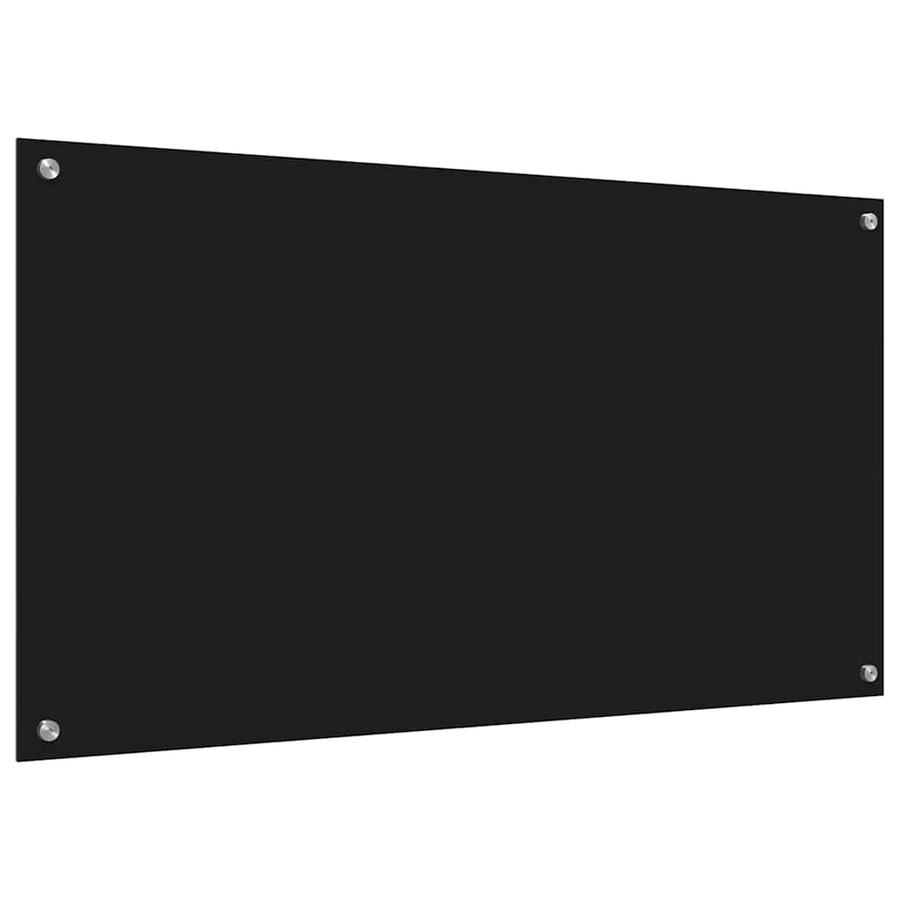 Keuken Achterwand 2 pcs Zwart 110 x 60 cm gehard glas