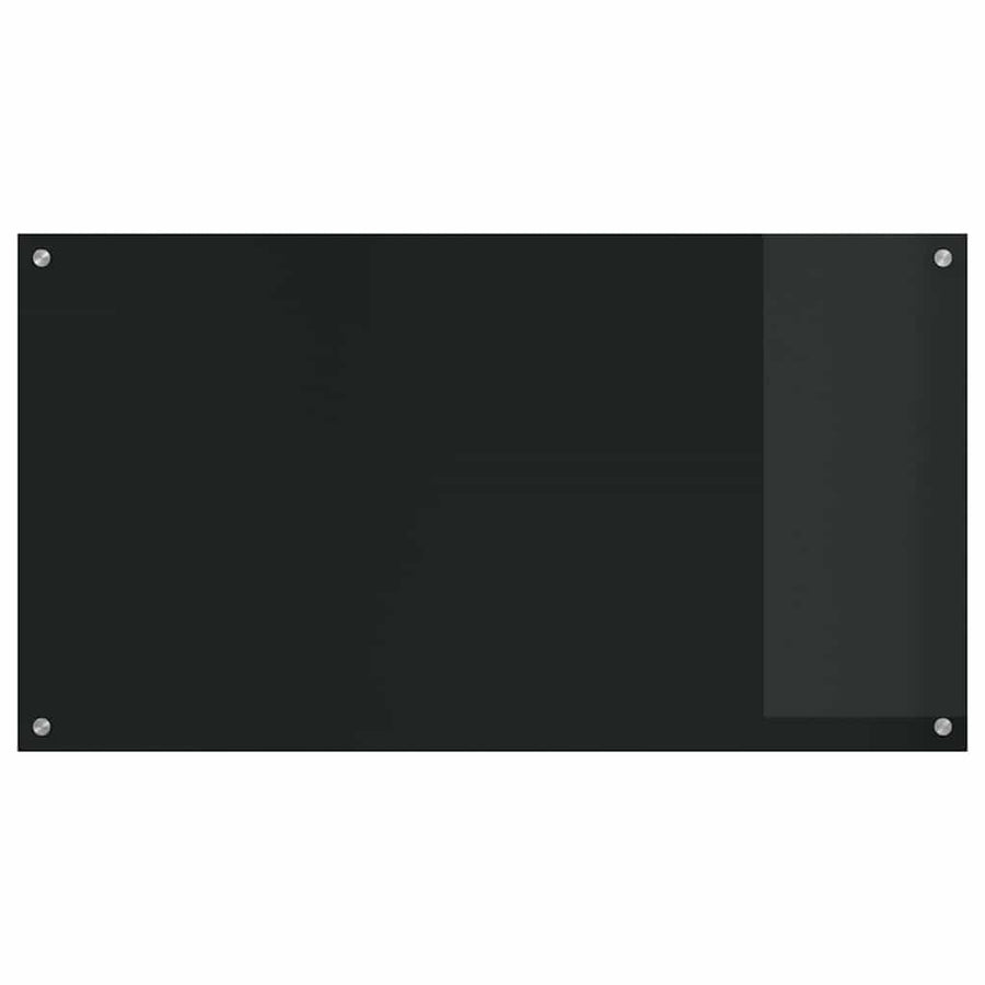 Keuken Achterwand 2 pcs Zwart 110 x 60 cm gehard glas