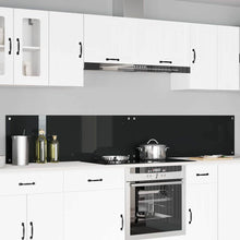 Keukenachterwand 2 pcs Zwart 120 x 40 cm gehard glas