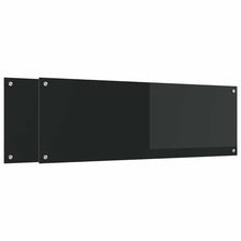 Keukenachterwand 2 pcs Zwart 120 x 40 cm gehard glas