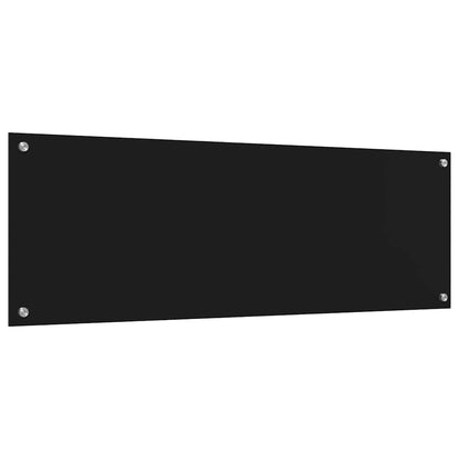 Keukenachterwand 2 pcs Zwart 120 x 40 cm gehard glas