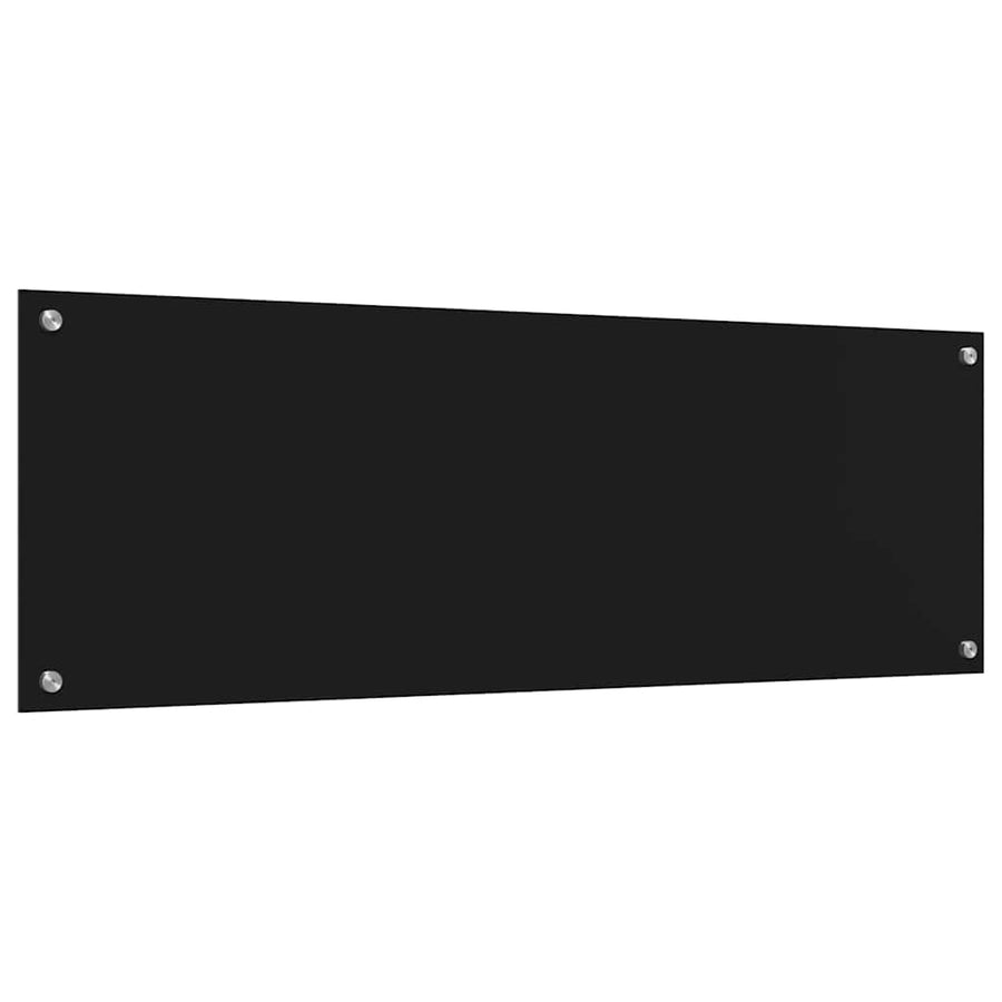 Keukenachterwand 2 pcs Zwart 120 x 40 cm gehard glas