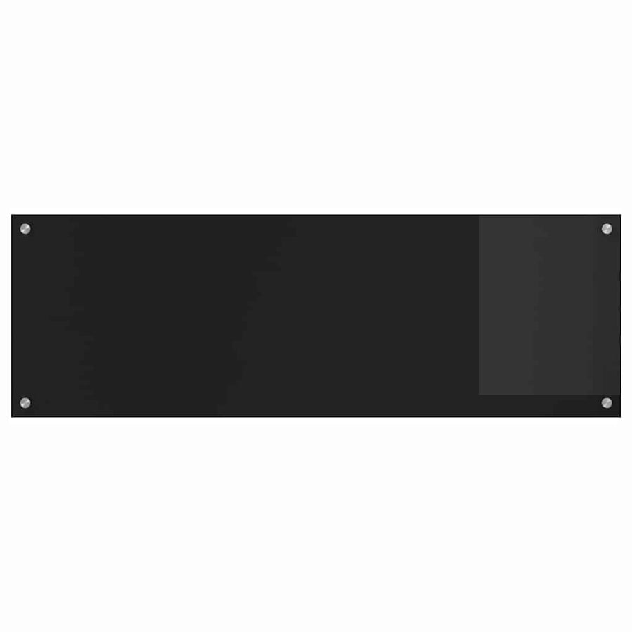 Keukenachterwand 2 pcs Zwart 120 x 40 cm gehard glas