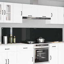 Keukenachterwand 2 pcs Zwart 120 x 50 cm gehard glas