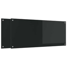 Keukenachterwand 2 pcs Zwart 120 x 50 cm gehard glas