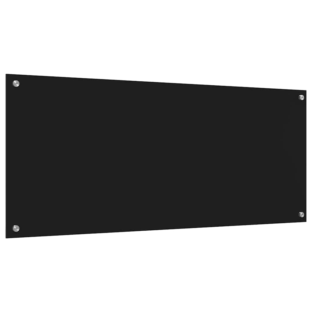 Keukenachterwand 2 pcs Zwart 120 x 50 cm gehard glas