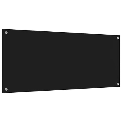 Keukenachterwand 2 pcs Zwart 120 x 50 cm gehard glas