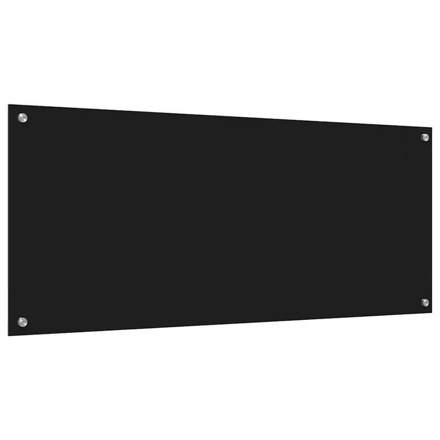 Keukenachterwand 2 pcs Zwart 120 x 50 cm gehard glas