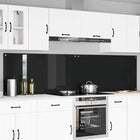 Keukenachterwand 2 pcs Zwart 120 x 60 cm gehard glas