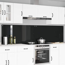 Keukenachterwand 2 pcs Zwart 120 x 60 cm gehard glas