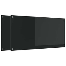 Keukenachterwand 2 pcs Zwart 120 x 60 cm gehard glas