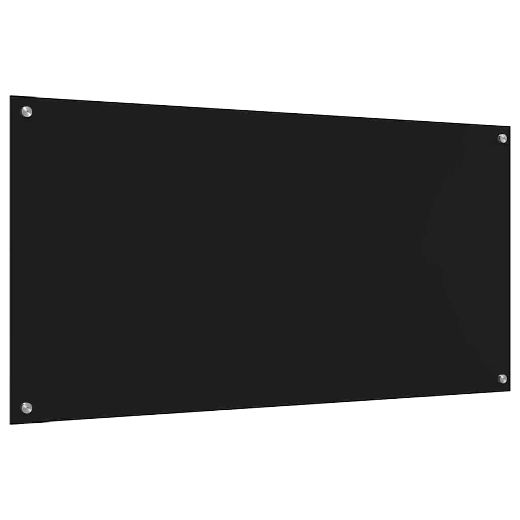 Keukenachterwand 2 pcs Zwart 120 x 60 cm gehard glas