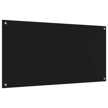 Keukenachterwand 2 pcs Zwart 120 x 60 cm gehard glas