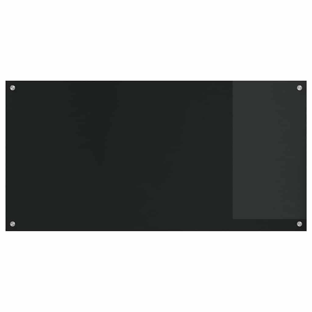 Keukenachterwand 2 pcs Zwart 120 x 60 cm gehard glas