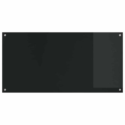Keukenachterwand 2 pcs Zwart 120 x 60 cm gehard glas