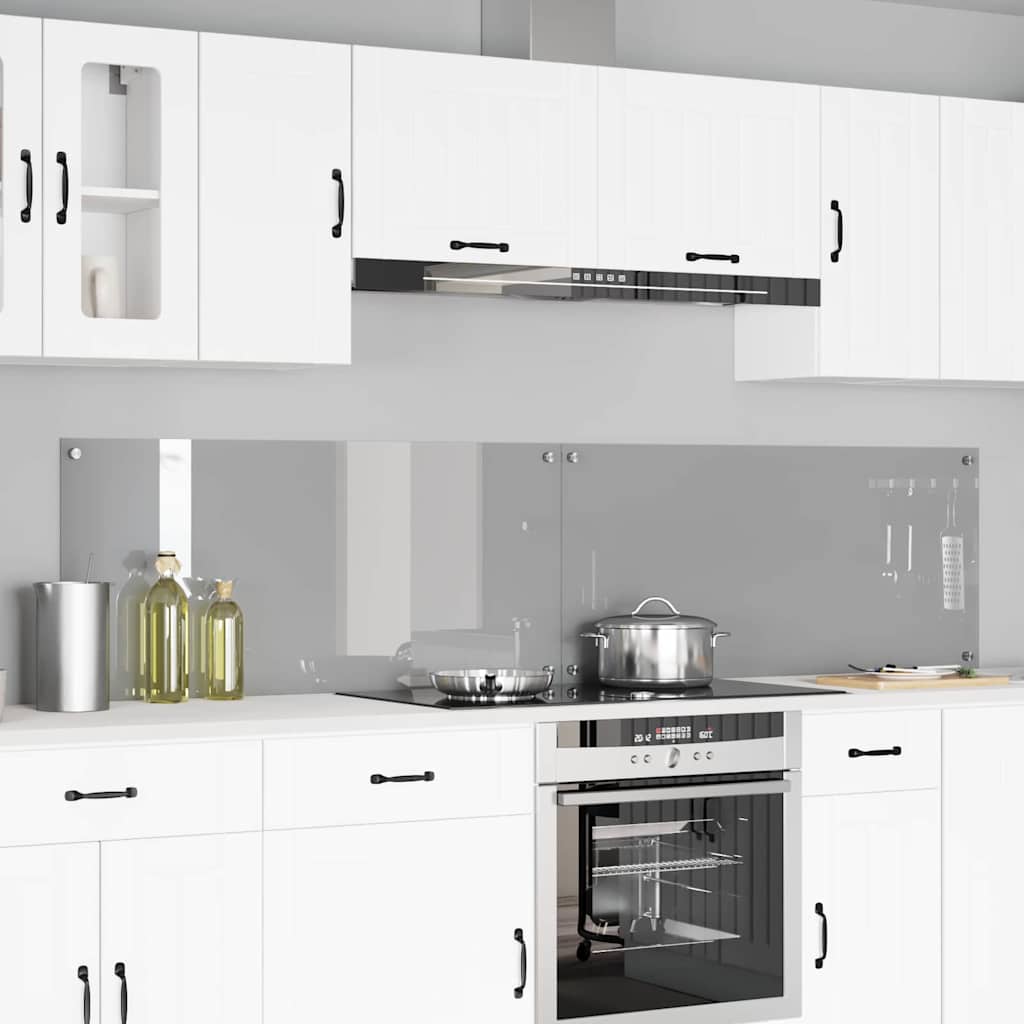 Keuken Achterwand 2 pcs Lichtgrijs 110 x 50 cm gehard glas