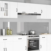 Keuken achterwand 2 stuks 110x50 cm gehard glas lichtgrijs