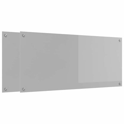 Keuken Achterwand 2 pcs Lichtgrijs 110 x 50 cm gehard glas