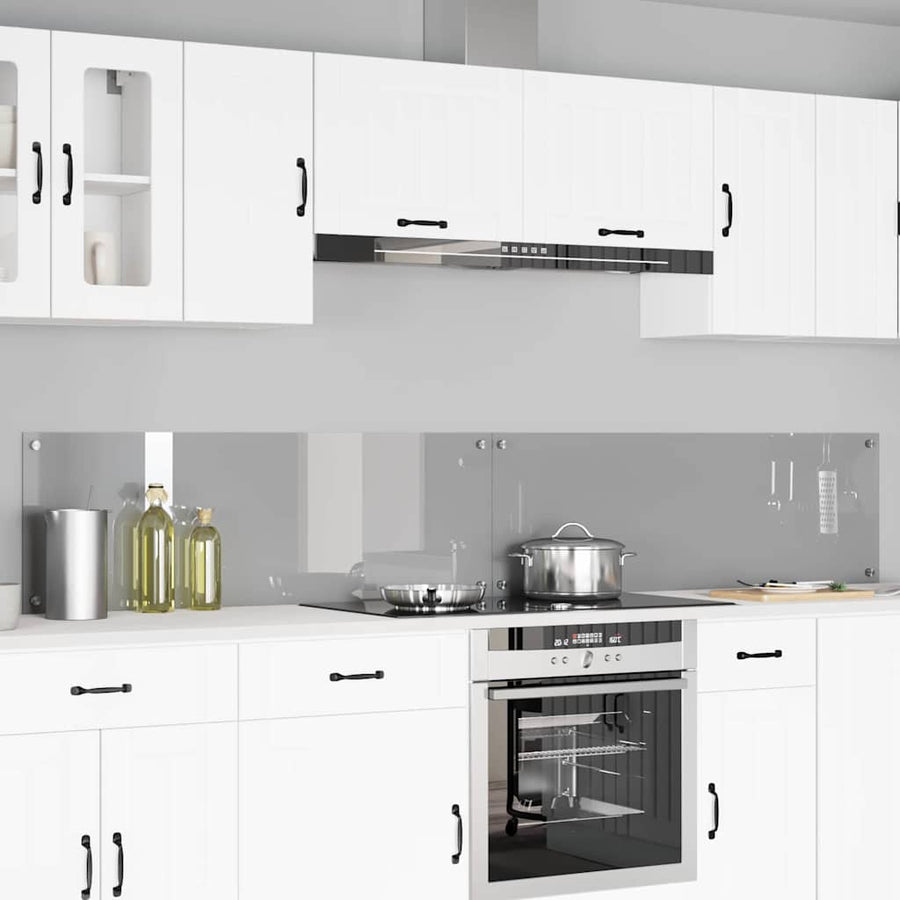 Keuken Achterwand 2 pcs Lichtgrijs 120 x 40 cm gehard glas