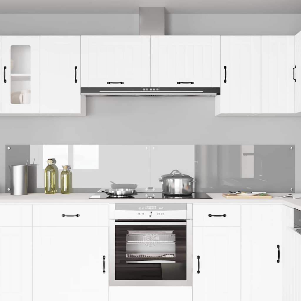 Keuken Achterwand 2 pcs Lichtgrijs 120 x 40 cm gehard glas