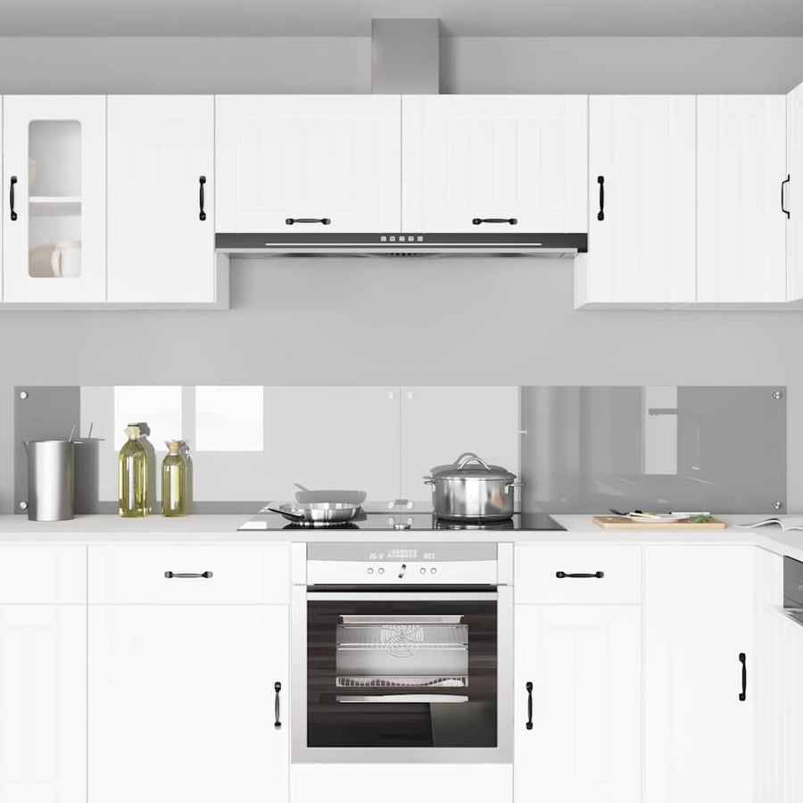 Keuken Achterwand 2 pcs Lichtgrijs 120 x 40 cm gehard glas