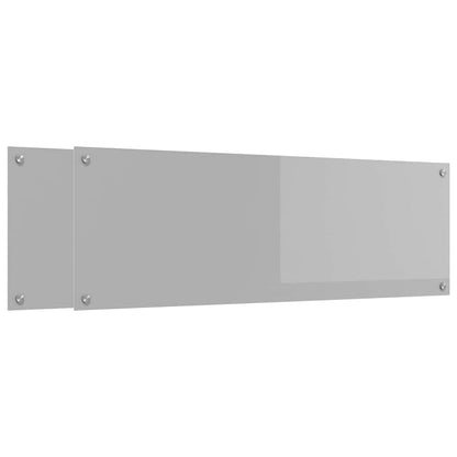 Keuken Achterwand 2 pcs Lichtgrijs 120 x 40 cm gehard glas