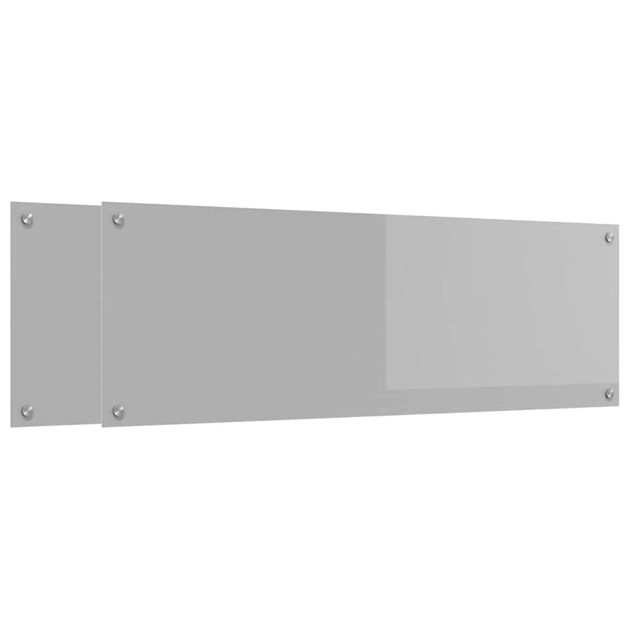 Keuken Achterwand 2 pcs Lichtgrijs 120 x 40 cm gehard glas