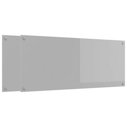 Keuken Achterwand 2 pcs Lichtgrijs 120 x 50 cm gehard glas