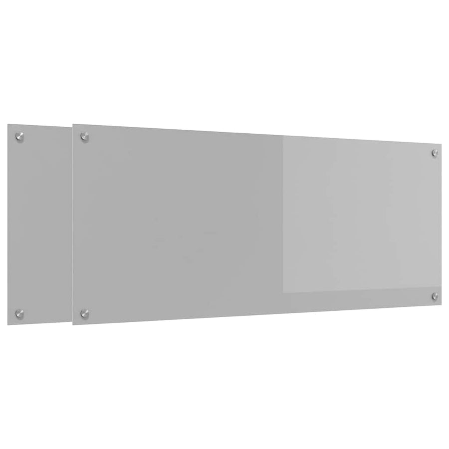 Keuken Achterwand 2 pcs Lichtgrijs 120 x 50 cm gehard glas