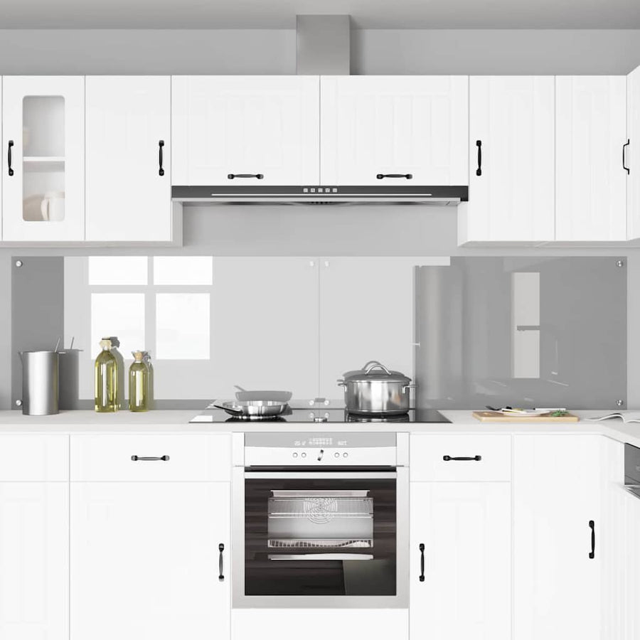 Keuken Achterwand 2 pcs Lichtgrijs 120 x 60 cm gehard glas