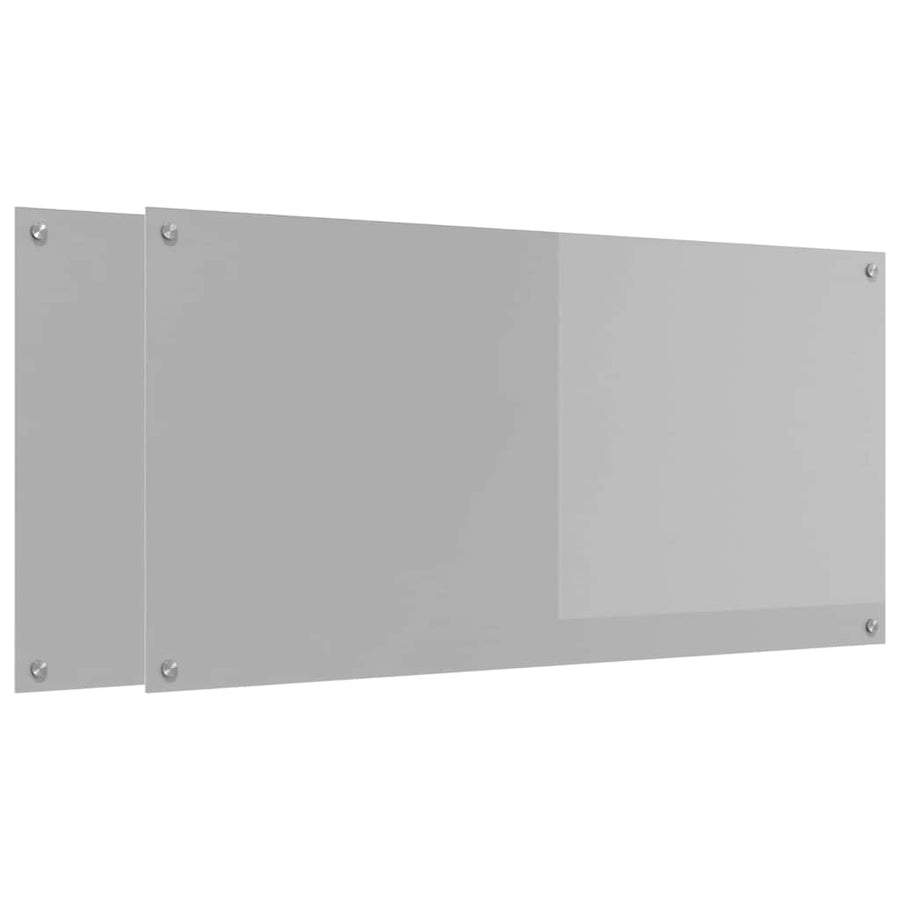 Keuken Achterwand 2 pcs Lichtgrijs 120 x 60 cm gehard glas