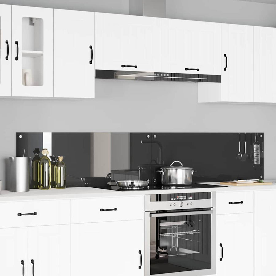 Keuken Achterwand 2 pcs Donkergrijs 110 x 40 cm gehard glas