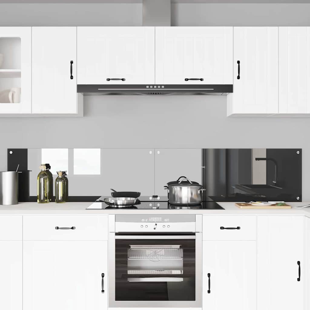 Keuken Achterwand 2 pcs Donkergrijs 110 x 40 cm gehard glas