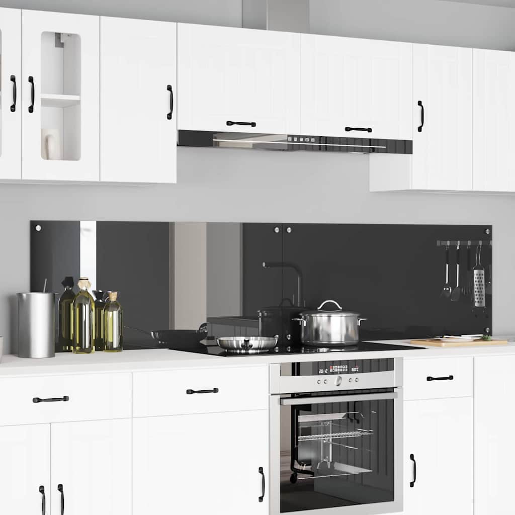 Keuken Achterwand 2 pcs Donkergrijs 110 x 50 cm gehard glas