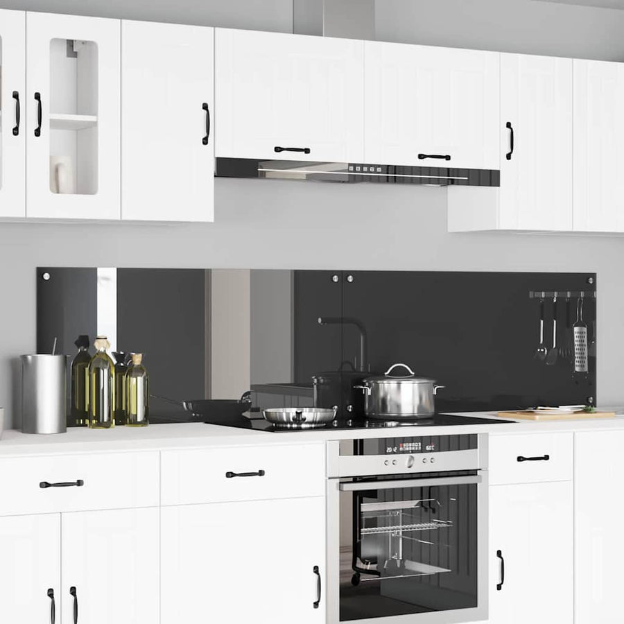 Keuken Achterwand 2 pcs Donkergrijs 110 x 50 cm gehard glas