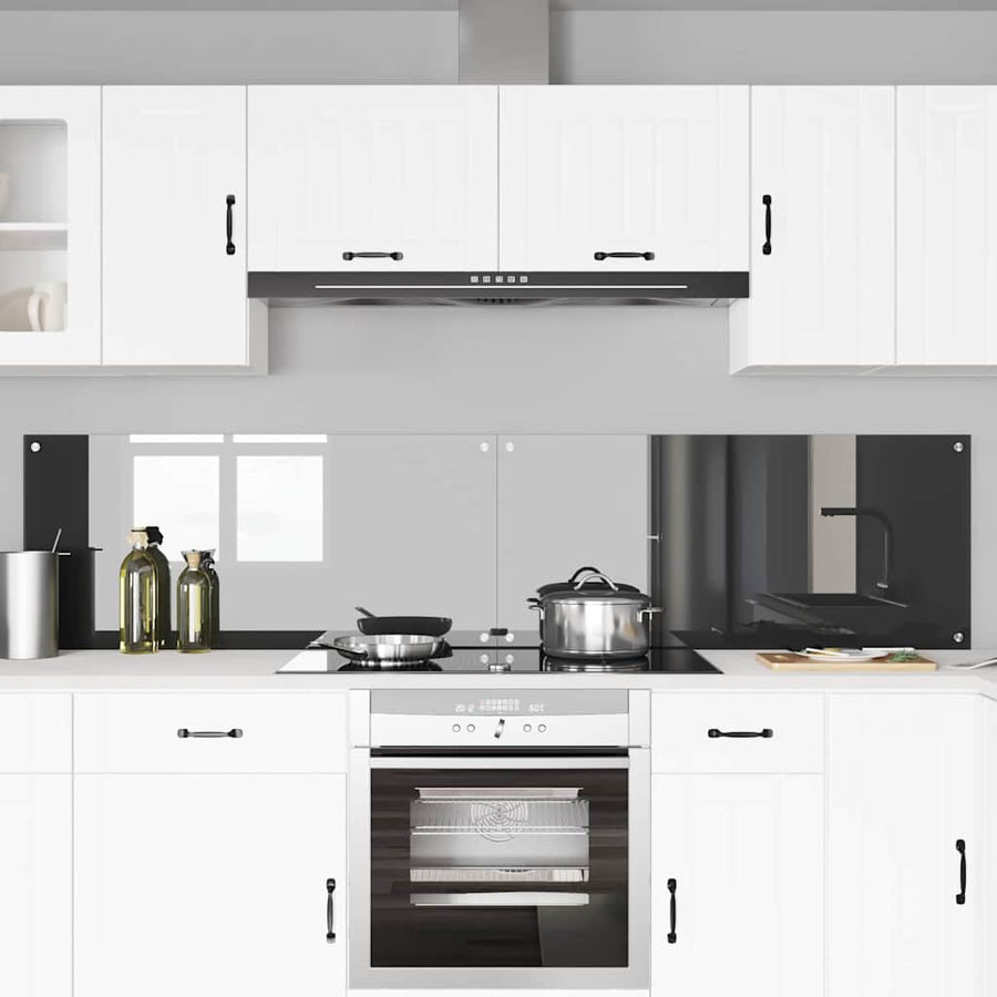 Keuken Achterwand 2 pcs Donkergrijs 110 x 50 cm gehard glas