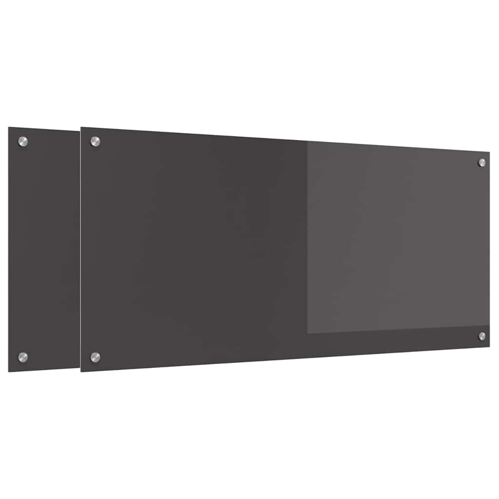 Keuken Achterwand 2 pcs Donkergrijs 110 x 50 cm gehard glas