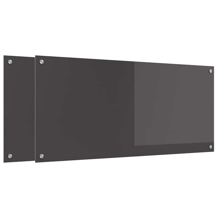 Keuken Achterwand 2 pcs Donkergrijs 110 x 50 cm gehard glas