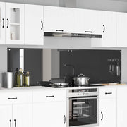 Keukenachterwand 2 stuks 110x60 cm donkergrijs gehard glas