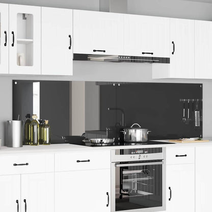 Keukenachterwand 2 pcs Donkergrijs 110 x 60 cm gehard glas
