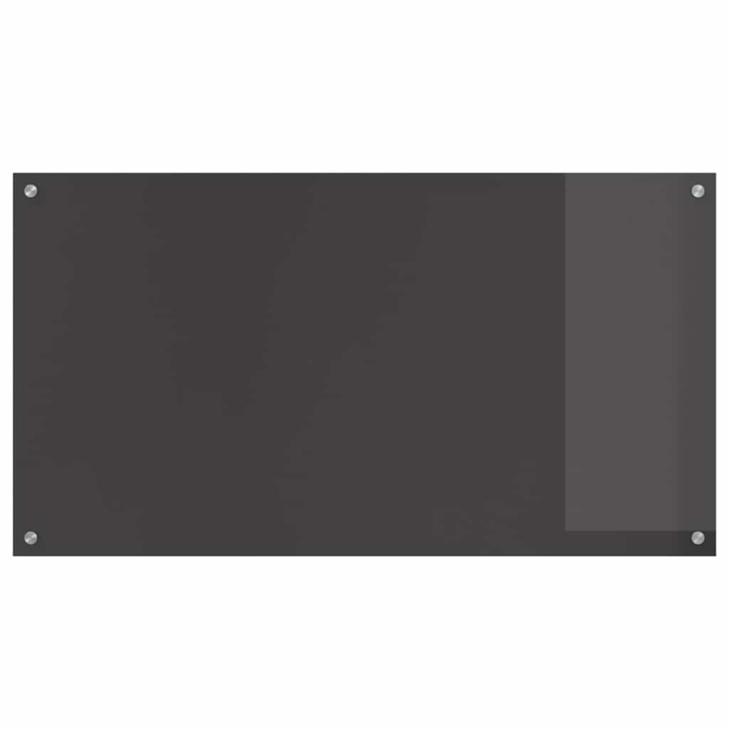 Keukenachterwand 2 pcs Donkergrijs 110 x 60 cm gehard glas