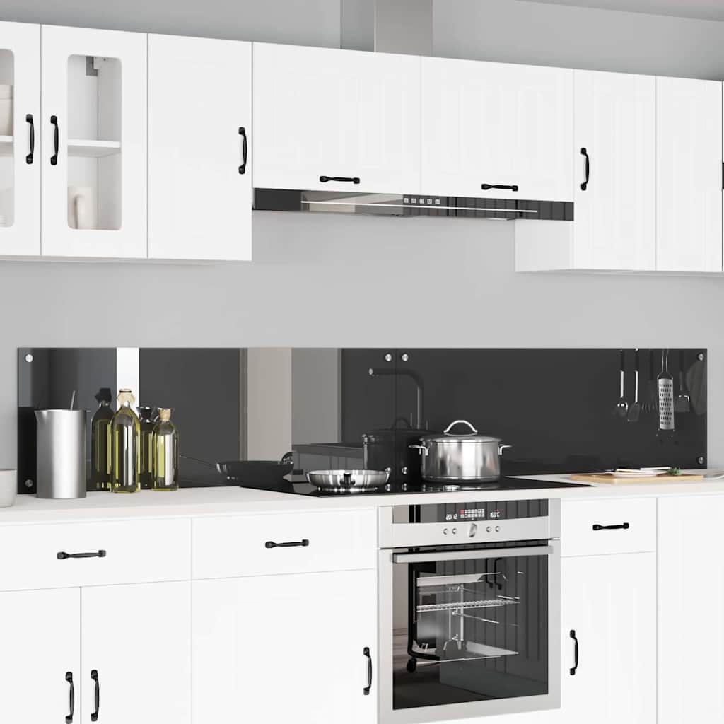 Keuken Achterwand 2 pcs Donkergrijs 120 x 40 cm gehard glas