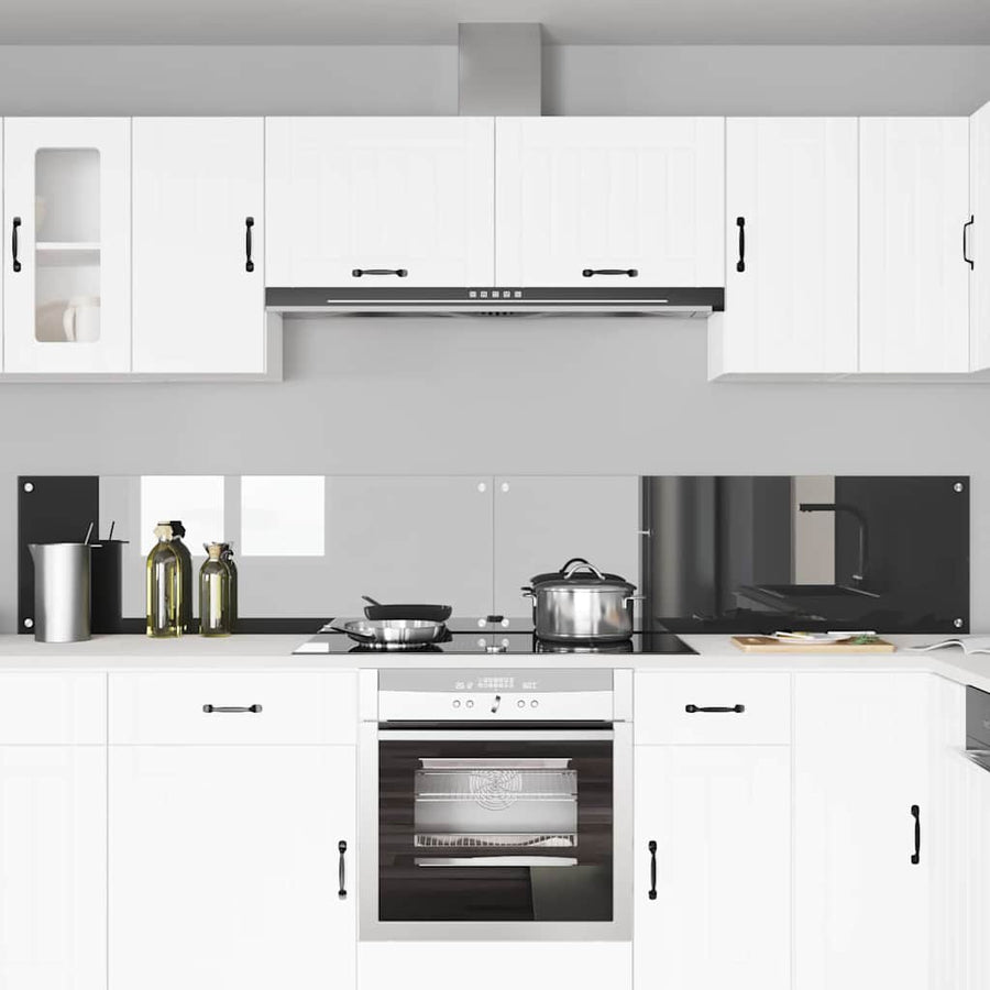 Keuken Achterwand 2 pcs Donkergrijs 120 x 40 cm gehard glas