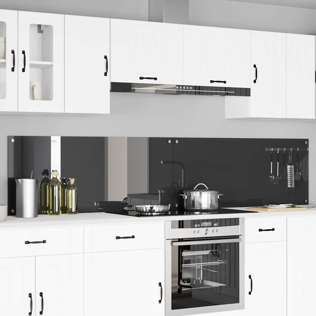 Keukenachterwand 2 pcs Donkergrijs 120 x 50 cm gehard glas