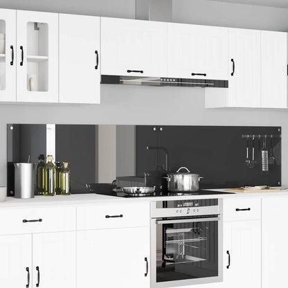 Keukenachterwand 2 pcs Donkergrijs 120 x 50 cm gehard glas